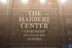 Harbert Center donor glass